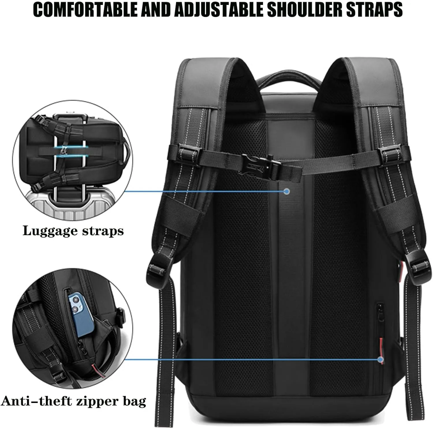 Jfxgjuv Ascribei Backpack, Vacpack Backpack, 60l Expandable Multifunctional Large Capacity Backpack with Vacuum Compression