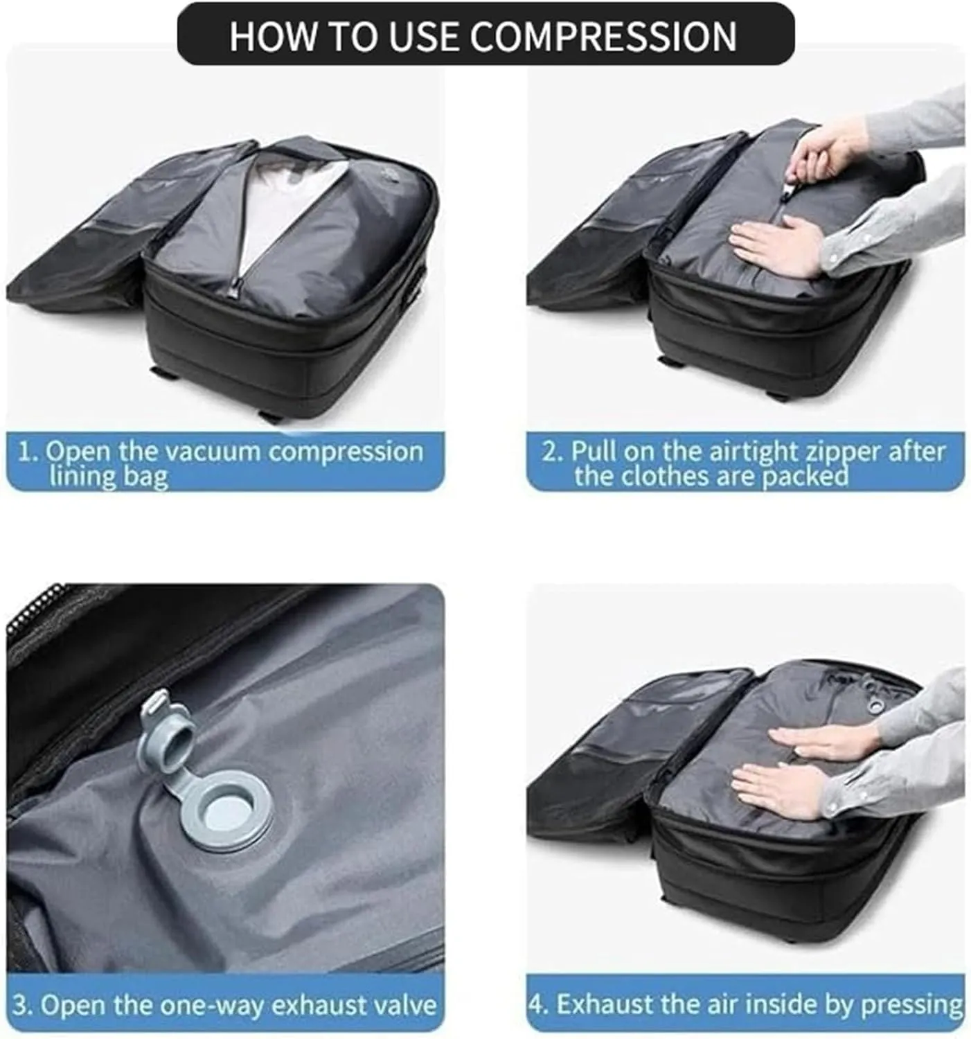 Jfxgjuv Ascribei Backpack, Vacpack Backpack, 60l Expandable Multifunctional Large Capacity Backpack with Vacuum Compression