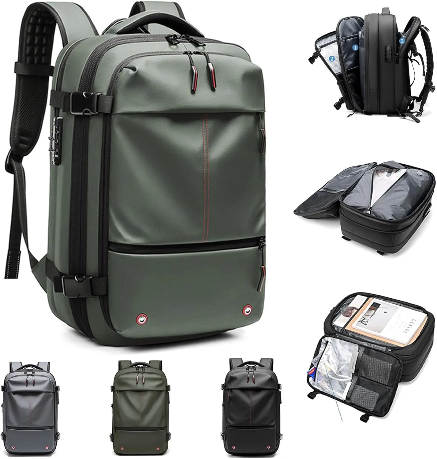 Jfxgjuv Ascribei Backpack, Vacpack Backpack, 60l Expandable Multifunctional Large Capacity Backpack with Vacuum Compression