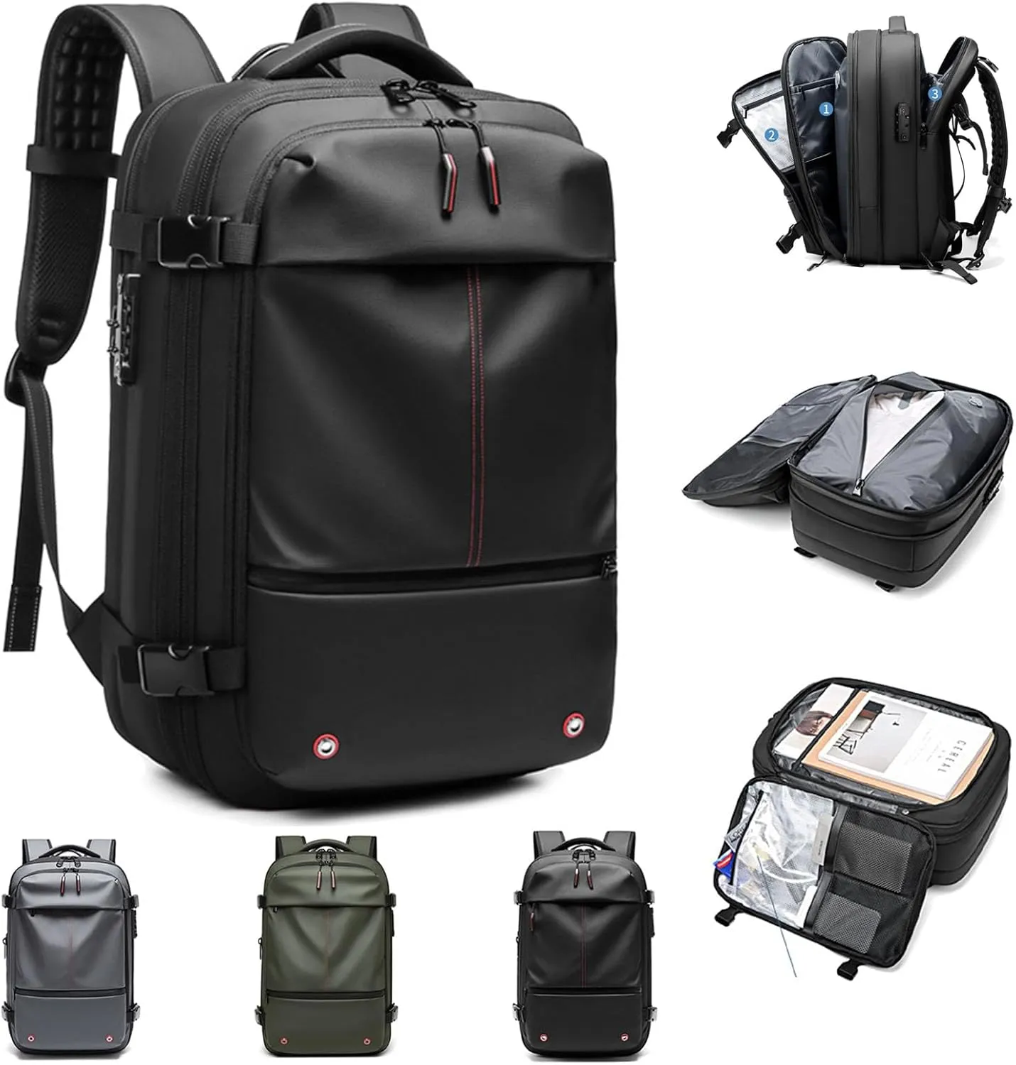 Jfxgjuv Ascribei Backpack, Vacpack Backpack, 60l Expandable Multifunctional Large Capacity Backpack with Vacuum Compression