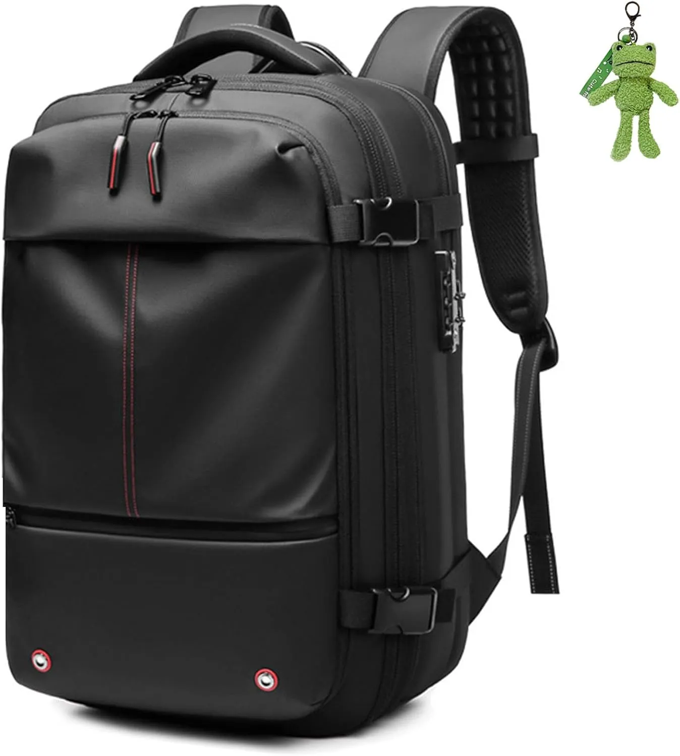 Jfxgjuv Ezy Vac Backpack, Vacpack Backpack, 60L Expandable Vacuum Compression Bag with Air Pump, Waterproof, TSA Lock (Black)