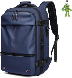 Jfxgjuv Ezy Vac Backpack, Vacpack Backpack, 60L Expandable Vacuum Compression Bag with Air Pump, Waterproof, TSA Lock (Blue)