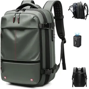 Jfxgjuv Space Vac Backpack, Ezyvac Backpack, 60L Expandable Vacuum Seal Compression Backpacks, Water Resistant, TSA Lock (Green)