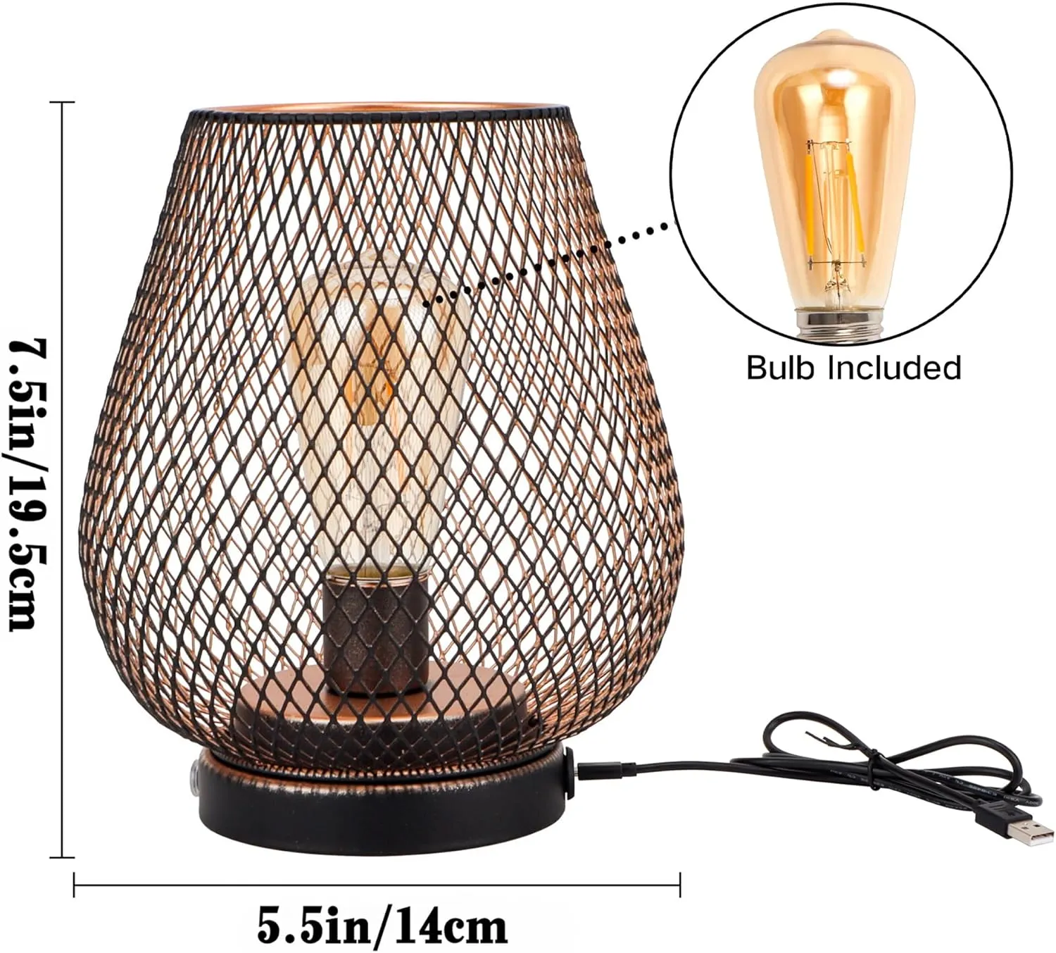 JHY DESIGN Dimmable Touch Bedside Table Lamp Set of 2 Rechargeable Battery Powered Lamp with LED Bulb Cordless Accent Light for Weddings Parties Patio Events Indoors Outdoors(Metal Base, Bronze Egg)