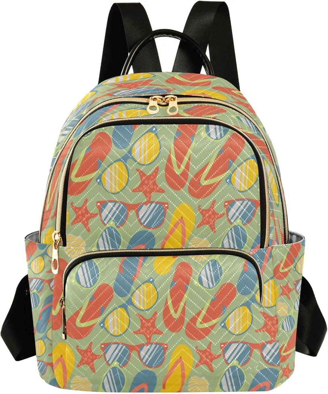 Joisal Colorful Flip Flops Sunglasses Backpack Lightweight Anti Theft Work Backpack Medium Travel Backpack Women
