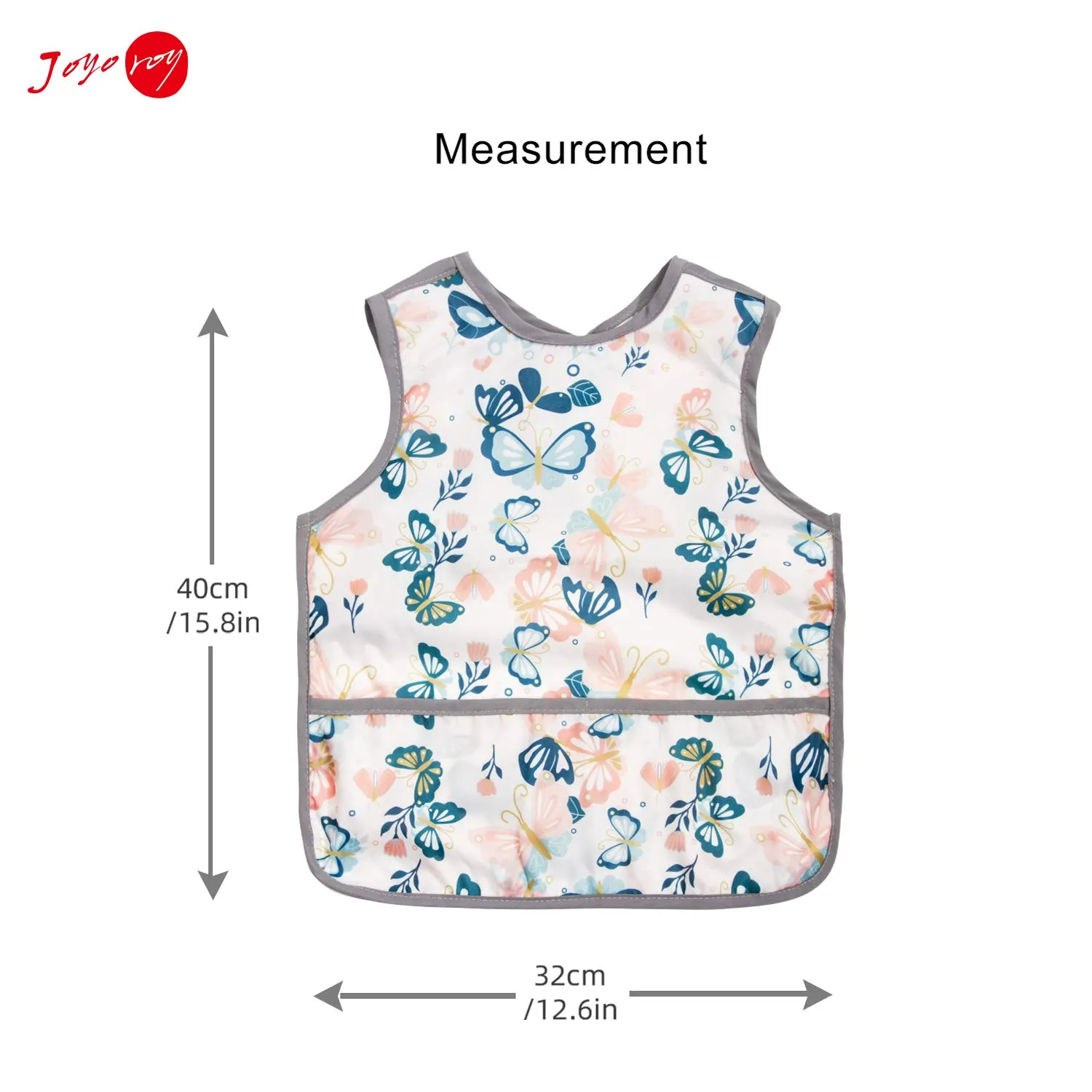 Joyo roy Mess Proof Baby Bibs for Eating Waterproof Toddler Bibs 1-3 Years Soft Machine Washable Sleeveless Baby Smock Bib for Girls Travel Reusable Led Weaning Apron for Feeding Bib with Food Catcher