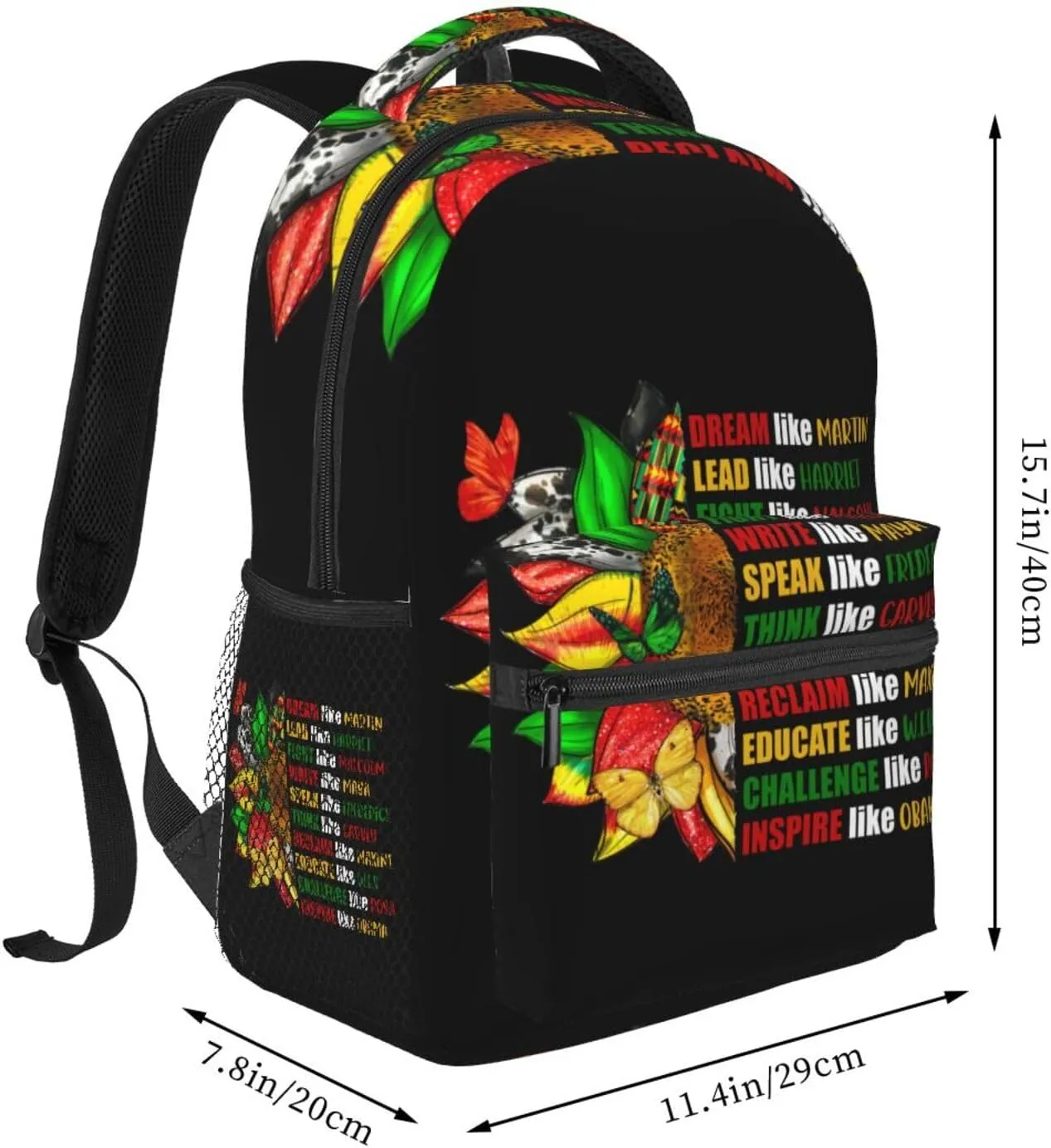 Juneteenth Sunflower Black History Month Backpack Lightweight Laptop Backpack Casual Daypack Travel Double Shoulder Bag For Women Men
