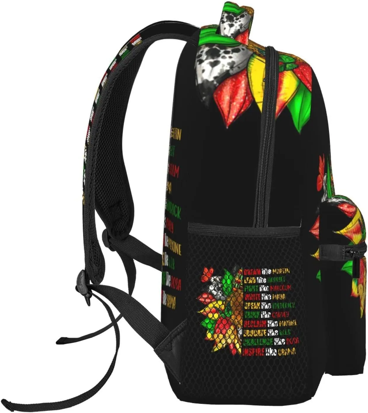 Juneteenth Sunflower Black History Month Backpack Lightweight Laptop Backpack Casual Daypack Travel Double Shoulder Bag For Women Men