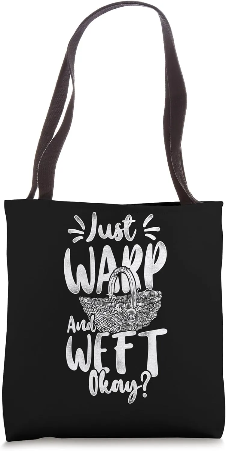 Just Warp And Weft - Floral Basket Basket Weaving Tote Bag