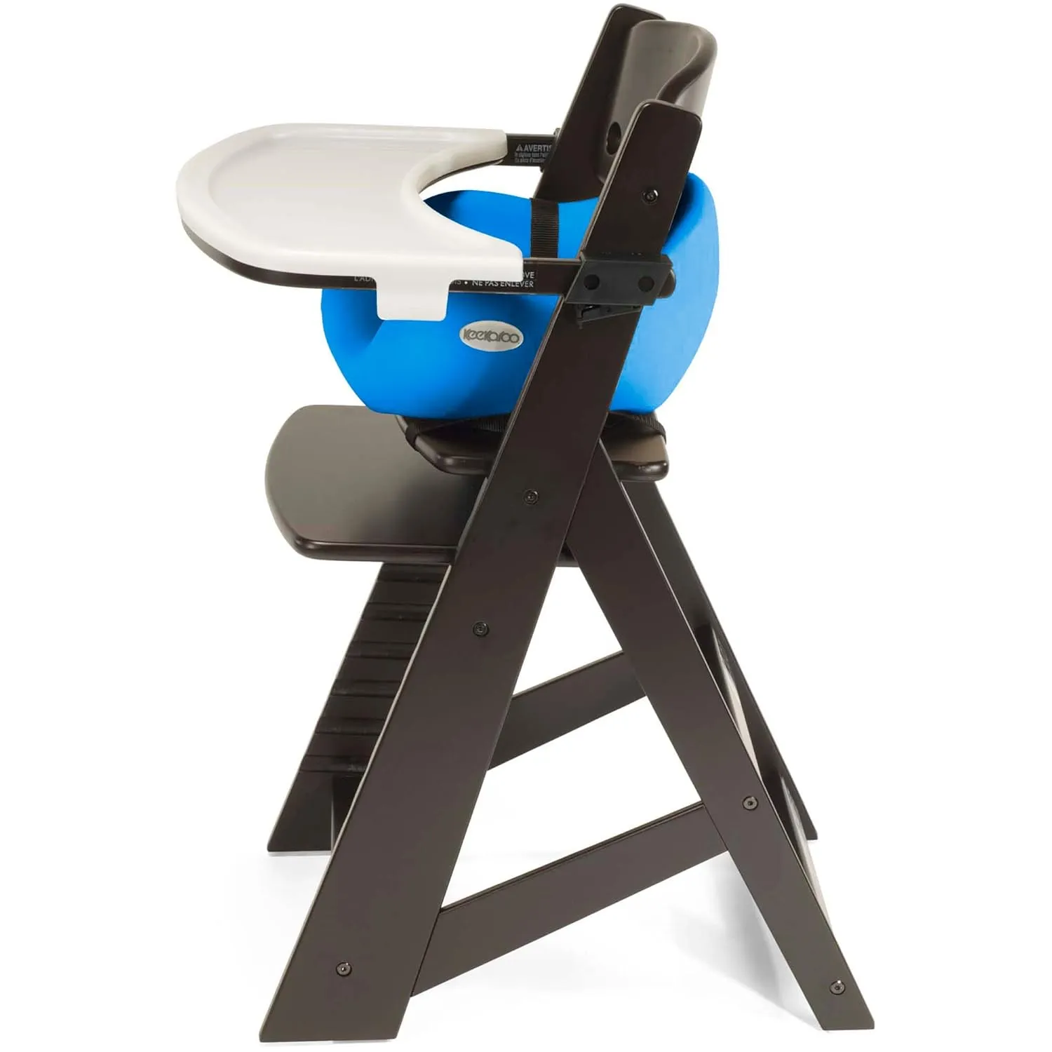 Keekaroo Height Right™ High Chair with Infant Insert & Tray, Espresso/Aqua (0051424KR-0001)