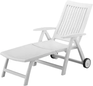 Kettler Roma Folding Lounger in White Resin