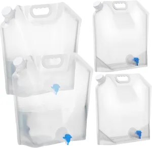 KICHOUSE 4 Pcs Collapsible Water Bottles Large Capacity Water Jugs Portable for Hiking Sports Emergency