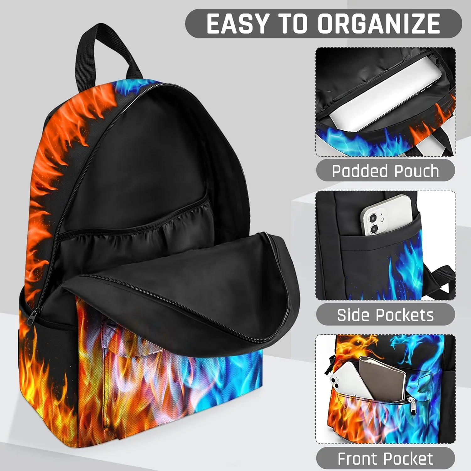Kids Backpack for Boys，3PCS Boys Backpack with Lunch Box Set for Children Elementary Middle School Students，Lightweight School Bookbag for Travel and Daily Use