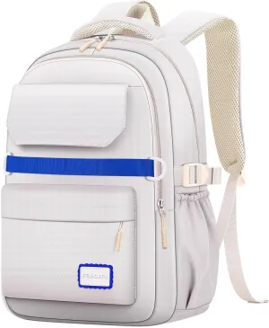 Kids School Backpack for Teens Girls Aesthetic White Backpack Lightweight College Laptop Casual Travel Bookbag