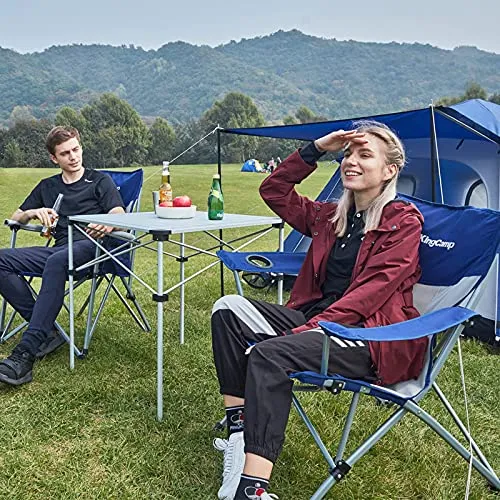 KingCamp KC2106 USVC2 Camp Chair, Standard, Blue/Grey 1 Pack