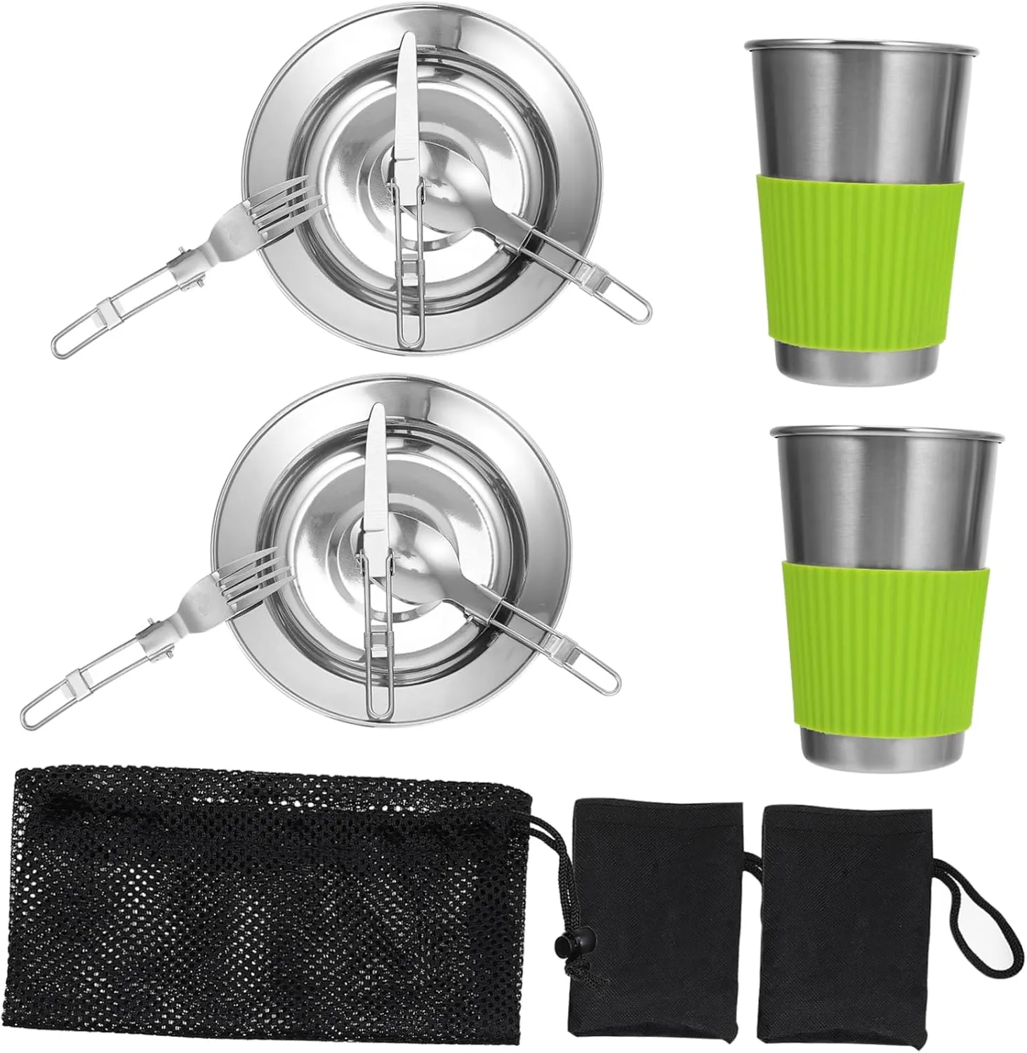 Kisangel 1 Set Stainless Steel Cutlery Set Portable Outdoor Dining Utensils for Camping and Picnics Durable Elegant Design for Everyday Use and Gifting Lightweight and Convenient Dining Set