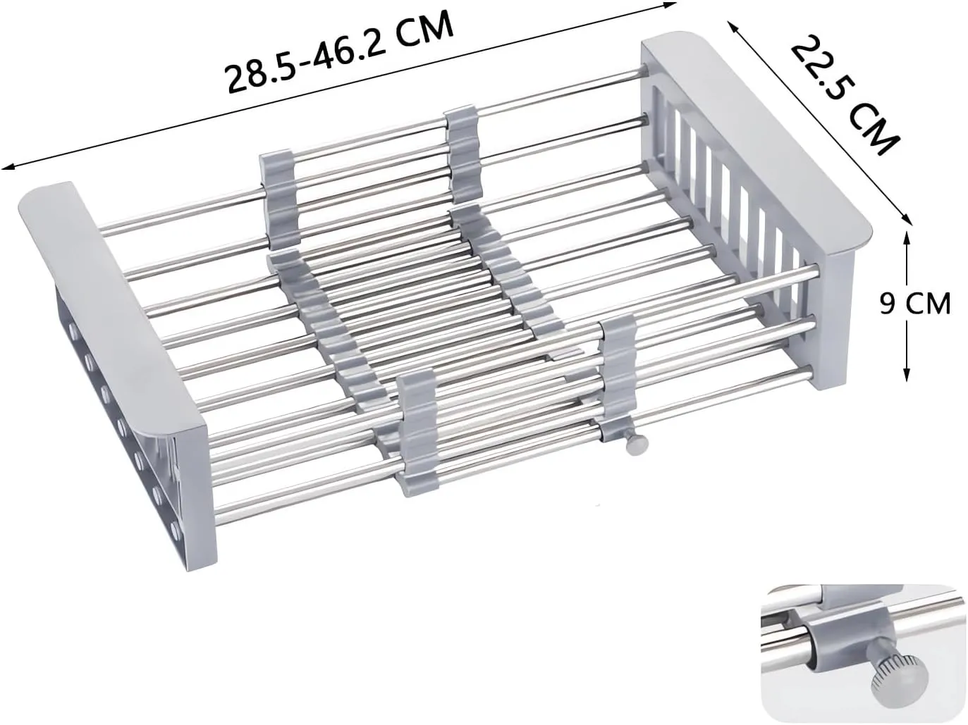 Kitchen Sink Drainage Rack, Retractable, Gray