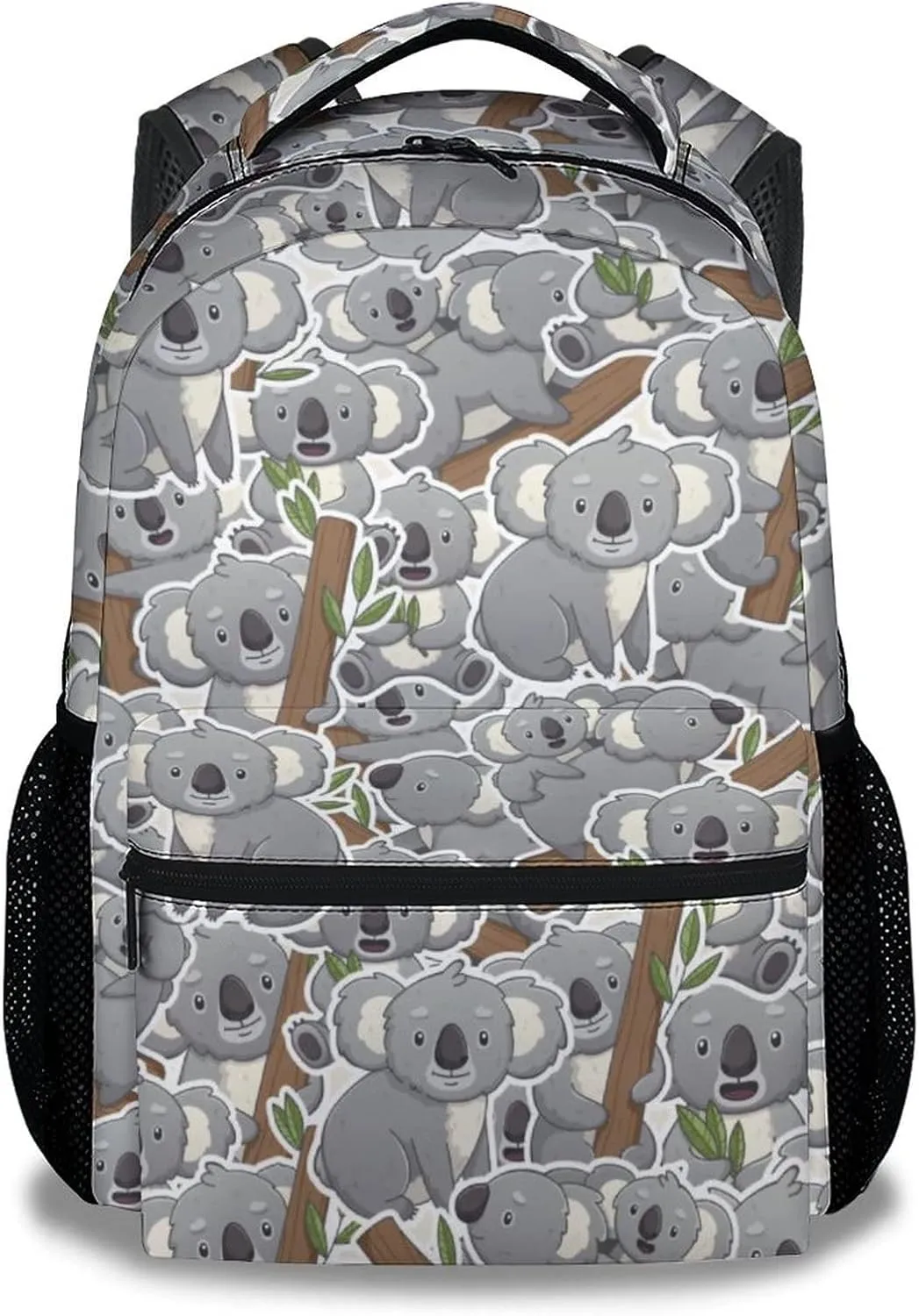 Koala Backpack for Girls Boys, 16 Inch Cute Backpack for School, Grey Lightweight Durable Bookbag for Kids
