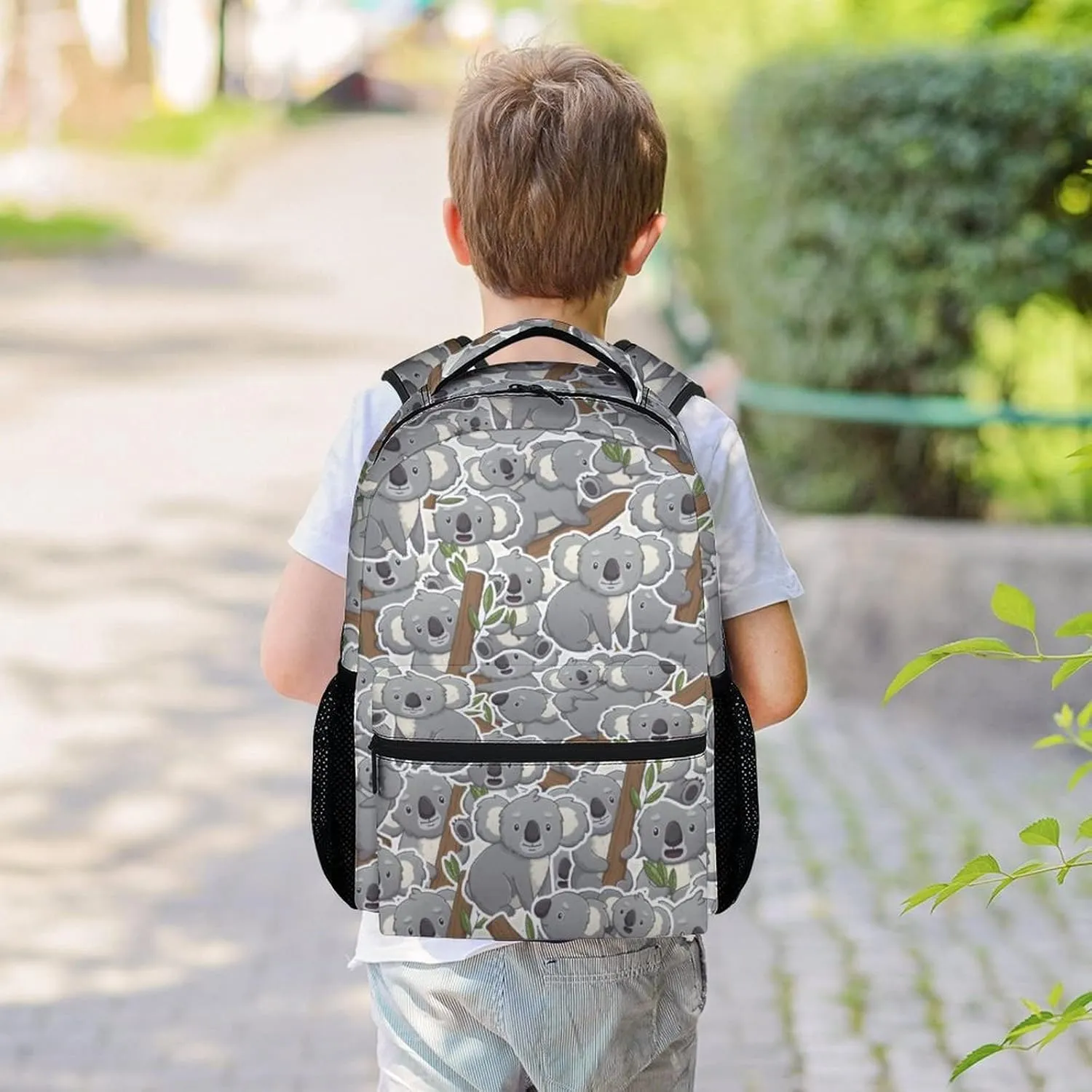 Koala Backpack for Girls Boys, 16 Inch Cute Backpack for School, Grey Lightweight Durable Bookbag for Kids