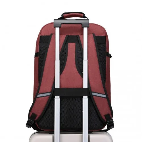 Kono Lightweight Cabin Bag Travel Business Backpack - Burgundy