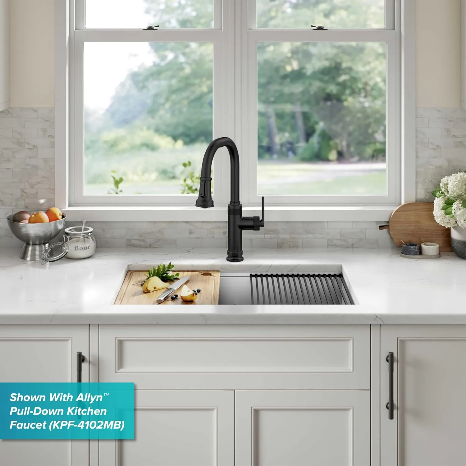 KRAUS Kore Workstation 32-inch Undermount 16 Gauge Stainless Steel Kitchen Sink, Single Bowl Kitchen Sink with Accessories, KWU110-32