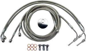 LA CHOPPERS Brake Lines - 18" - 20" Ape Hanger Handlebars - Stainless Steel LA-8050B19
