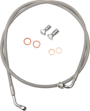 LA CHOPPERS Brake Lines - 18" - 20" Ape Hanger Handlebars - Stainless Steel LA-8310B19