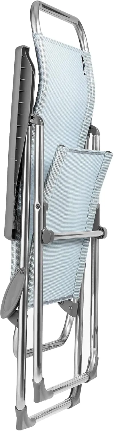 Lafuma ALU CHAM Folding Patio Chair, Set of 1, Ciel Sky Blue