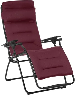 Lafuma Futura Air Comfort Zero Gravity Recliner (Bordeaux Red) Padded Folding Outdoor Reclining Chair