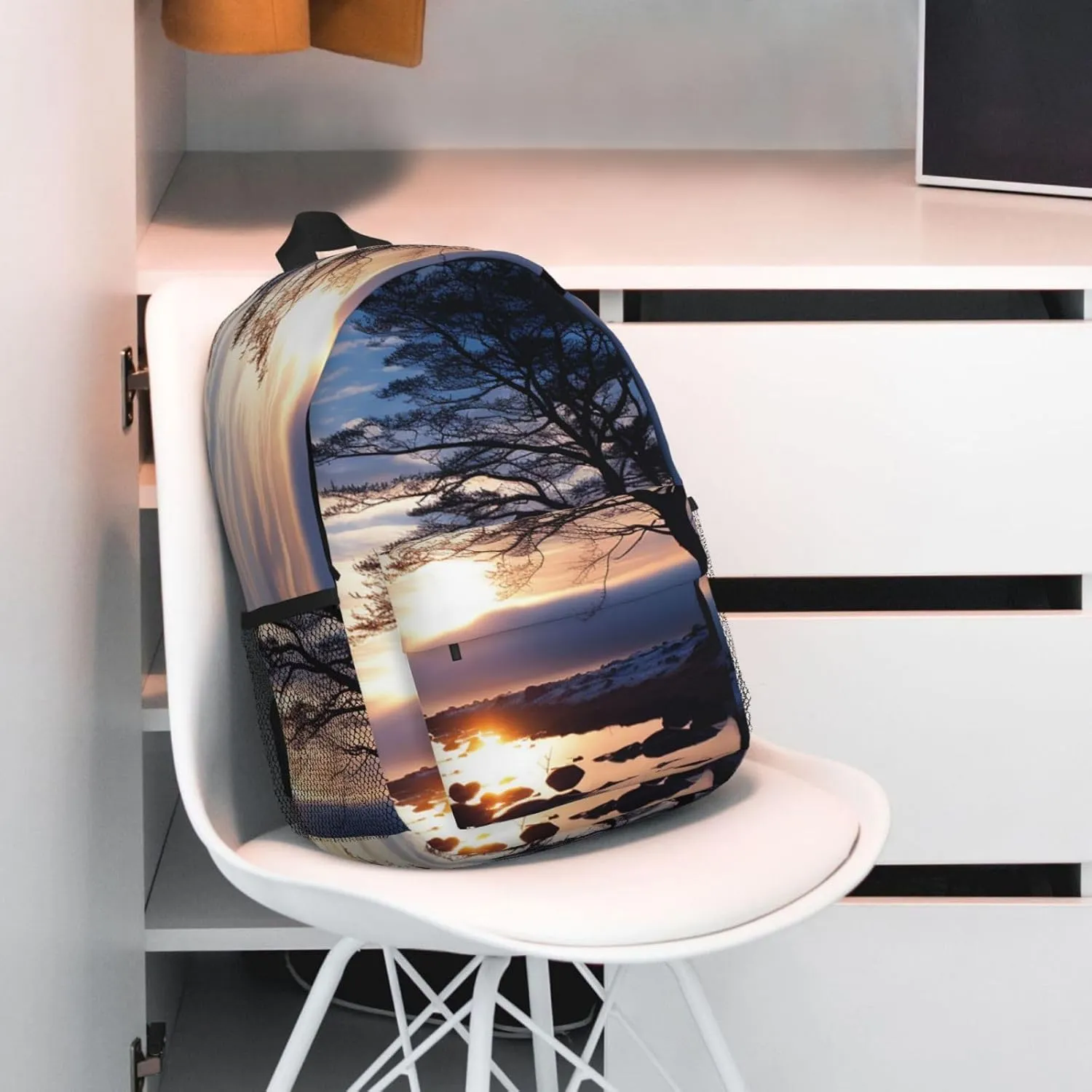 Laptop Backpack Lightweight Backpack for Men Women Daypack Tree branch silhouette at dusk Laptop Bag Casual Backpack for Travel