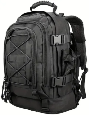 Large Capacity 40L-64L Outdoor Tactical Military Tactics Backpack Travel Hiking Camping Fishing Tool Backpack for Men Women, Black