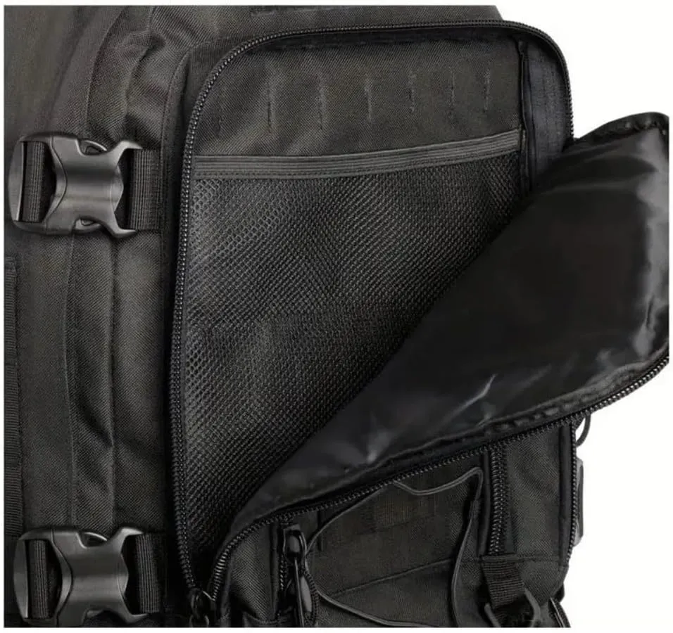 Large Capacity 40L-64L Outdoor Tactical Military Tactics Backpack Travel Hiking Camping Fishing Tool Backpack for Men Women, Black