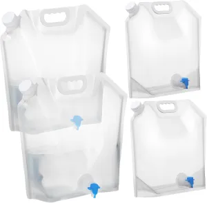 Large Folding Water Jugs Collapsible Water Bottles with Handle for Sports Camping Outdoor Activities Transparent