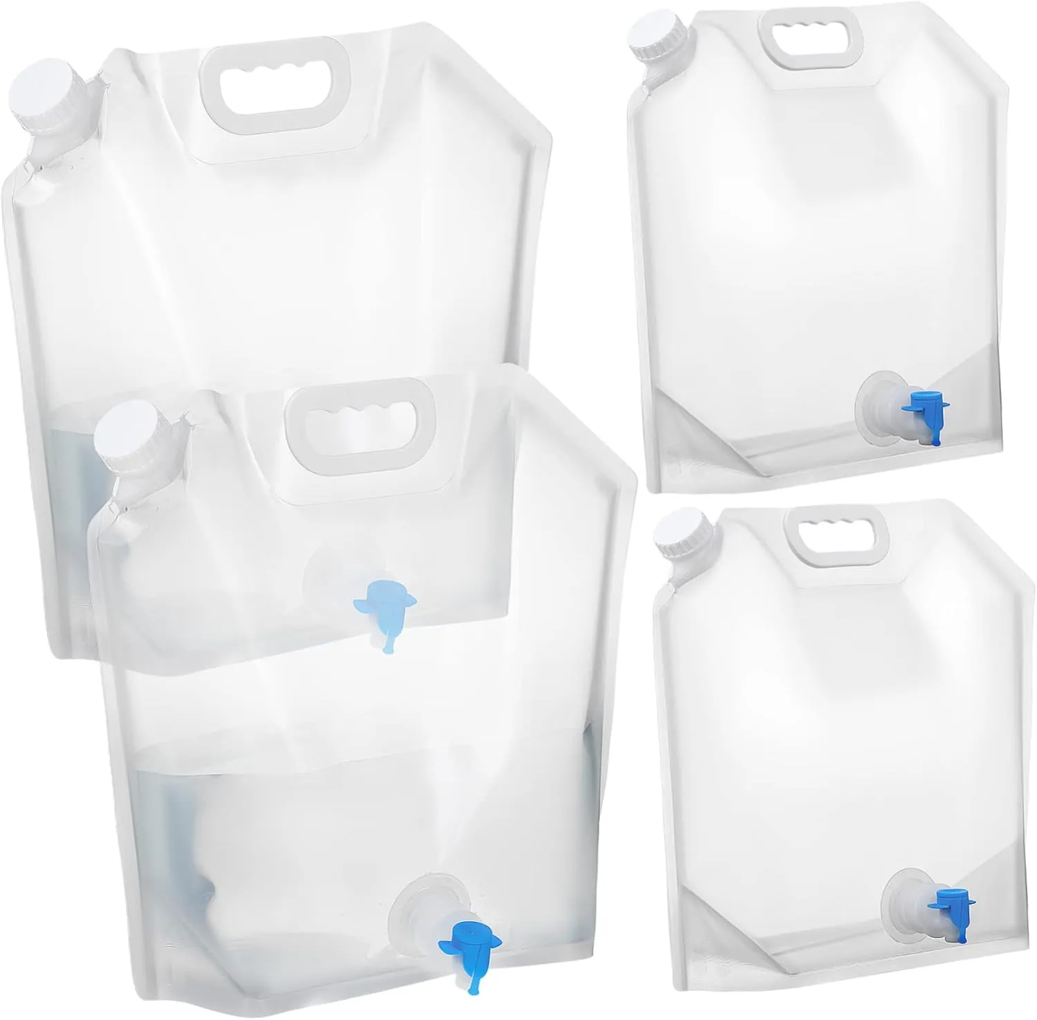 Large Folding Water Jugs Collapsible Water Bottles with Handle for Sports Camping Outdoor Activities Transparent