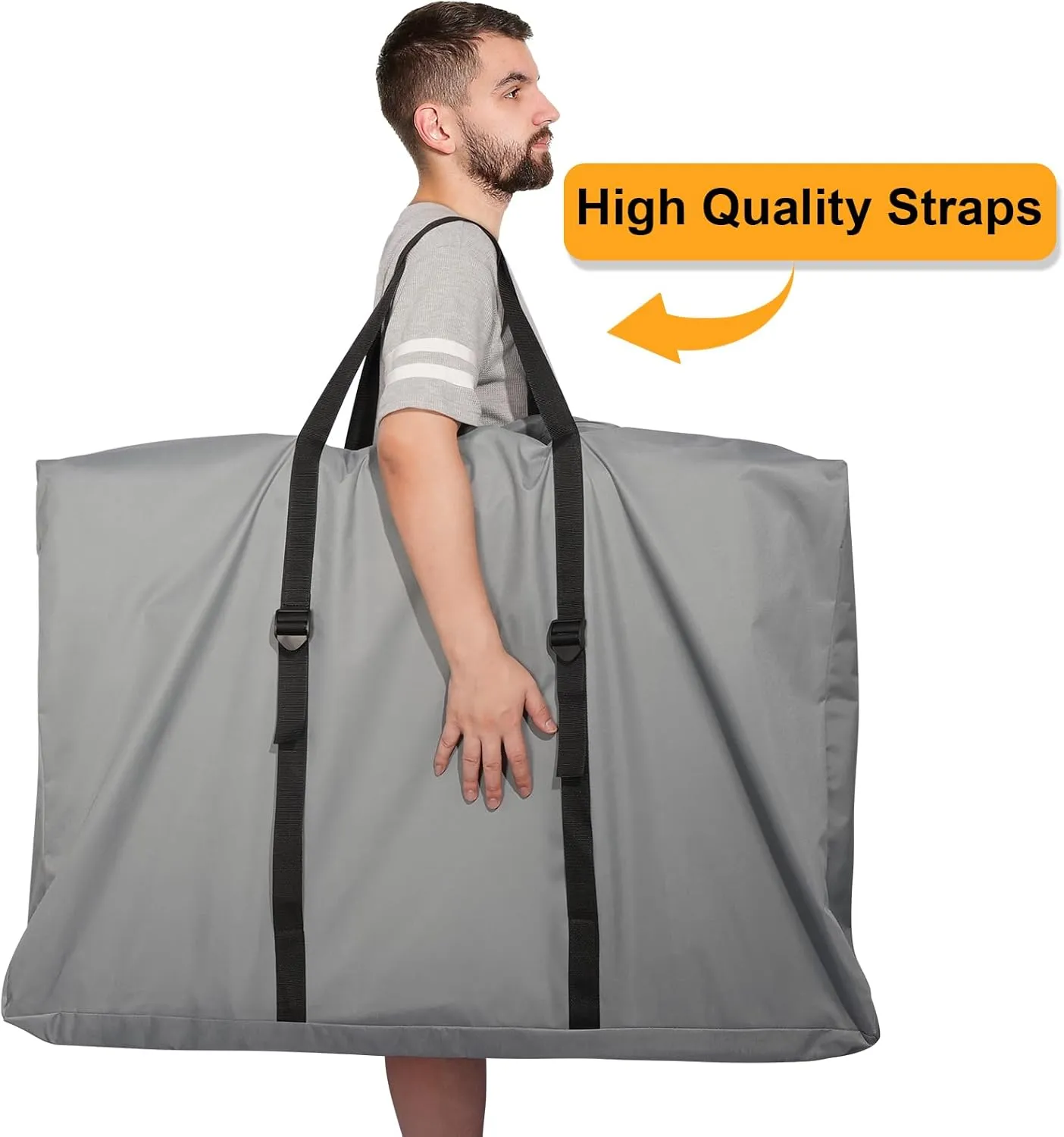 Large Outside Chair Storage Bag, Uranshin 600D Chair Carry Bag for Zero Gravity Chair Cover, Heavy Duty Folding Lounge Chair Carrying Case Bags with Zippers 43" L x 11" W x 29" H (Gray - 2 Pack)