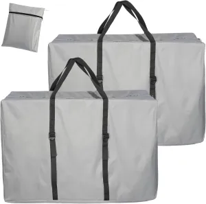 Large Outside Chair Storage Bag, Uranshin 600D Chair Carry Bag for Zero Gravity Chair Cover, Heavy Duty Folding Lounge Chair Carrying Case Bags with Zippers 43" L x 11" W x 29" H (Gray - 2 Pack)