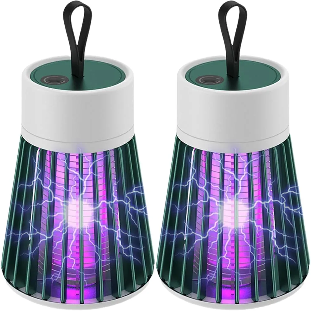 Latino Zap MATA Mosquitos,Latino Zap 2 in 1 Portable Camping Lantern,with USB Charging & Noiseless Operation,Waterproof for Garden, Picnic, Travel (Green*2)