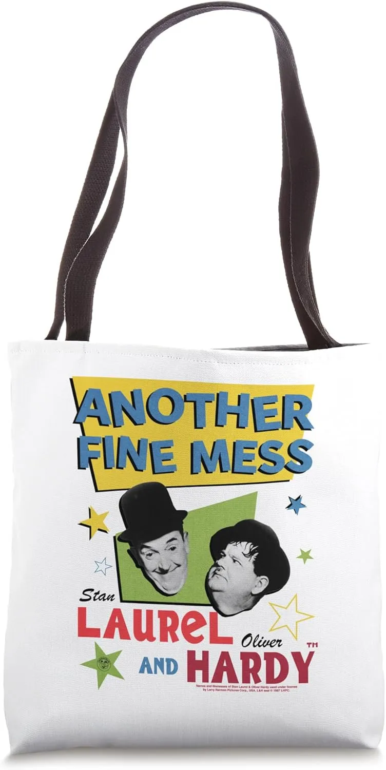 Laurel & Hardy Another Fine Mess Retro Stars Poster Art Tote Bag