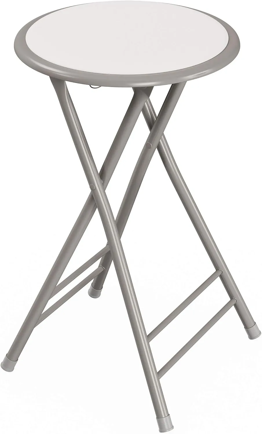 Lavish Home Folding Stool - Backless 24-Inch Stool with 225lb Capacity for Kitchen or Rec Room - Portable Indoor Counter Bar Stools (White)