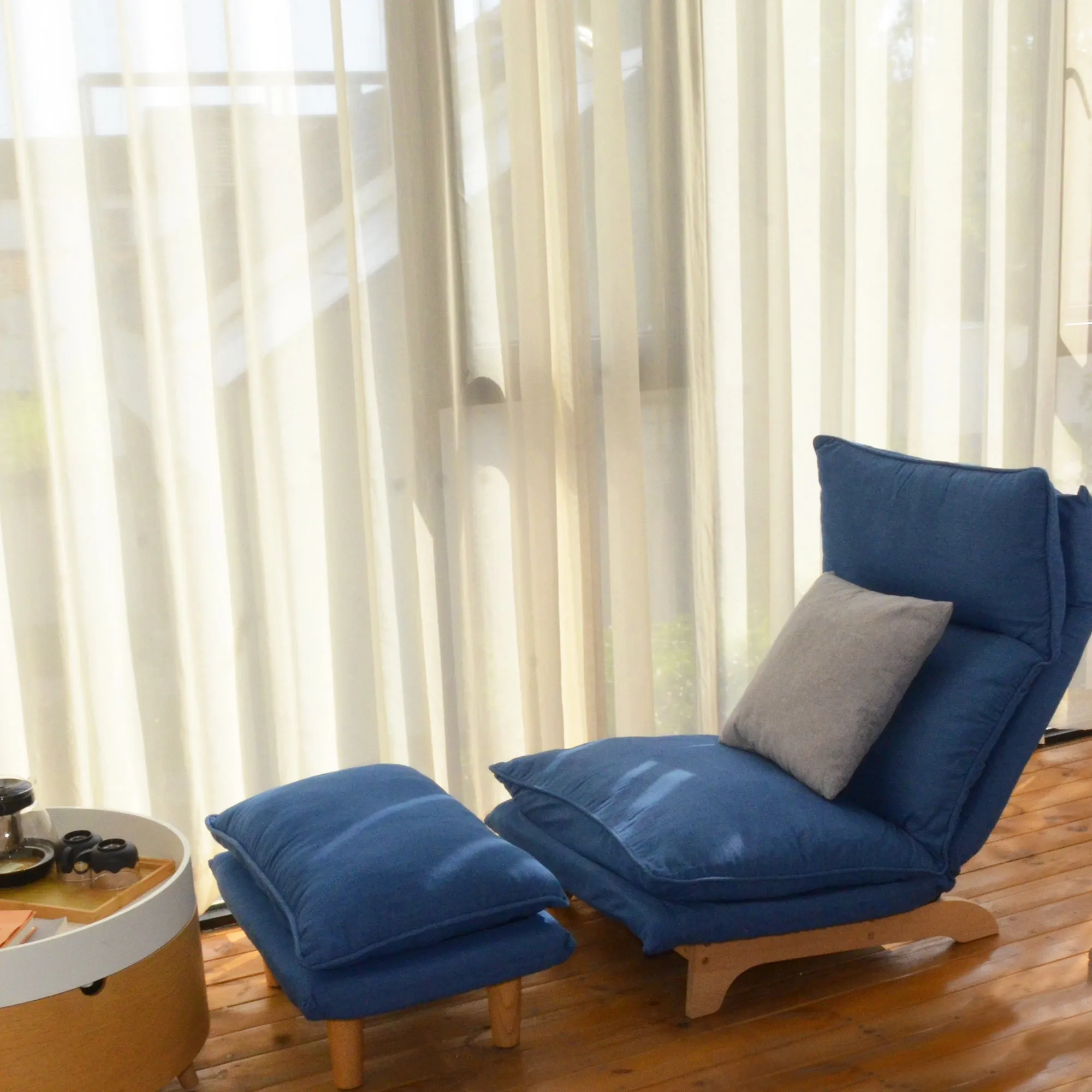 Lazy Sofa Reclining Chair - Dark Blue