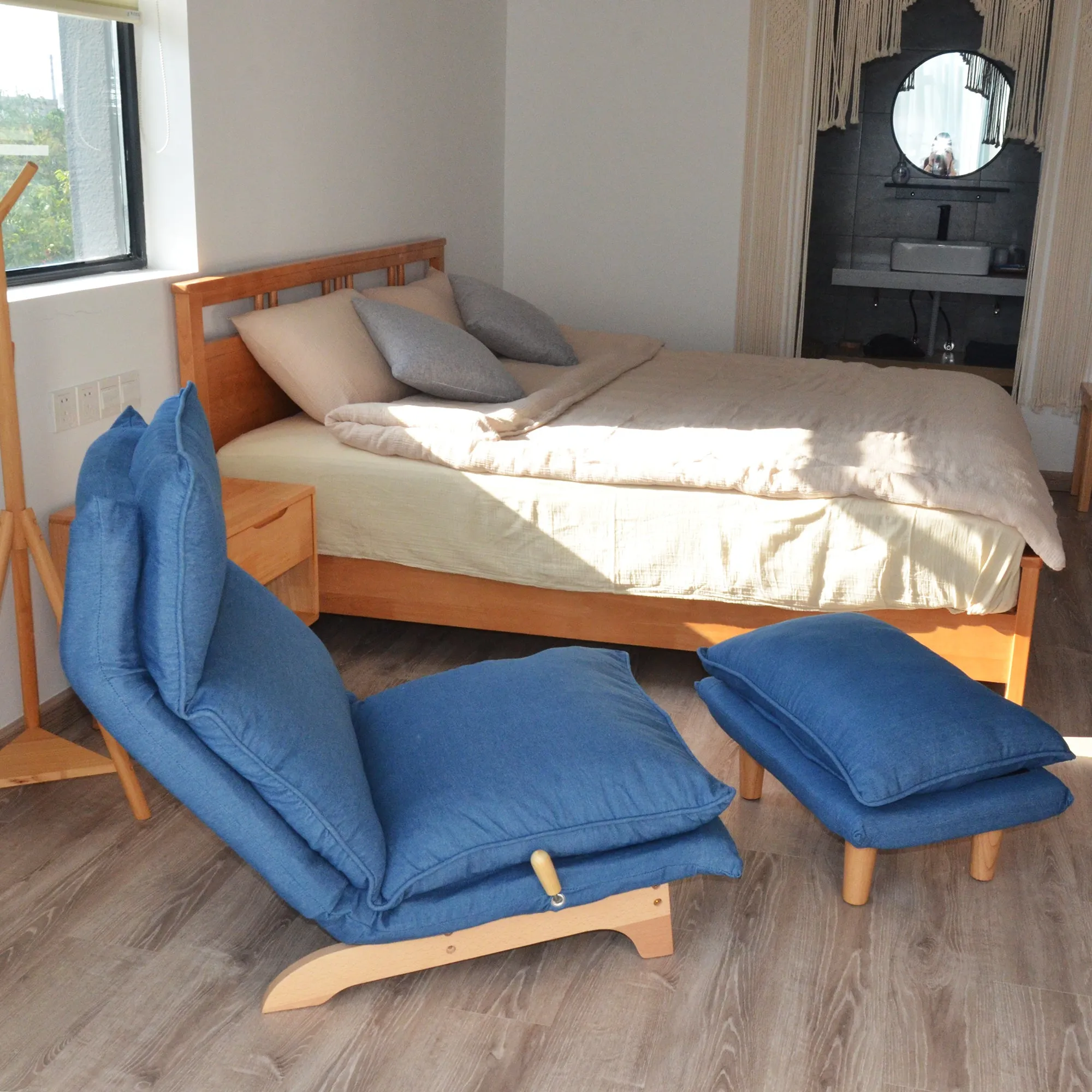Lazy Sofa Reclining Chair - Dark Blue