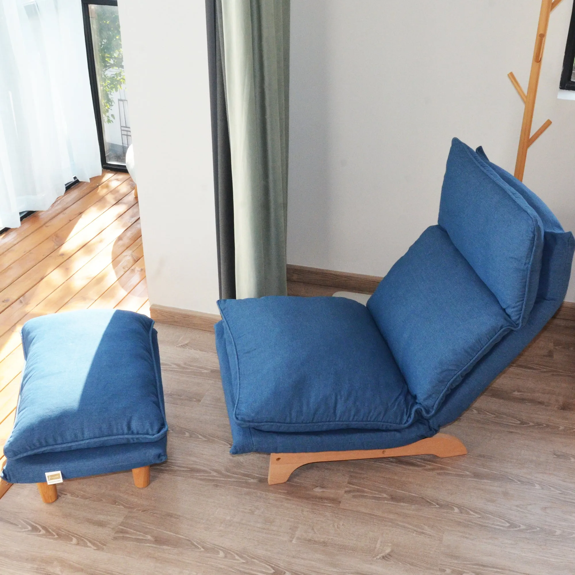 Lazy Sofa Reclining Chair - Dark Blue