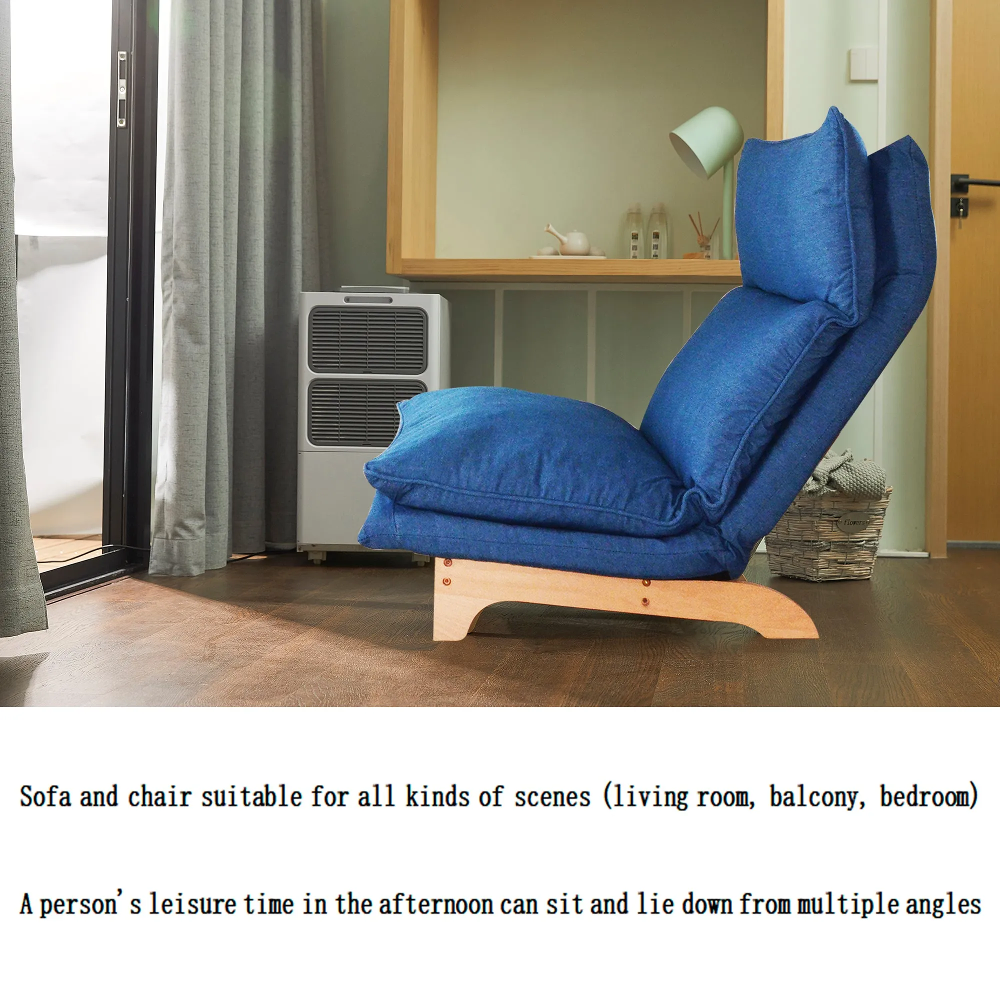 Lazy Sofa Reclining Chair - Dark Blue