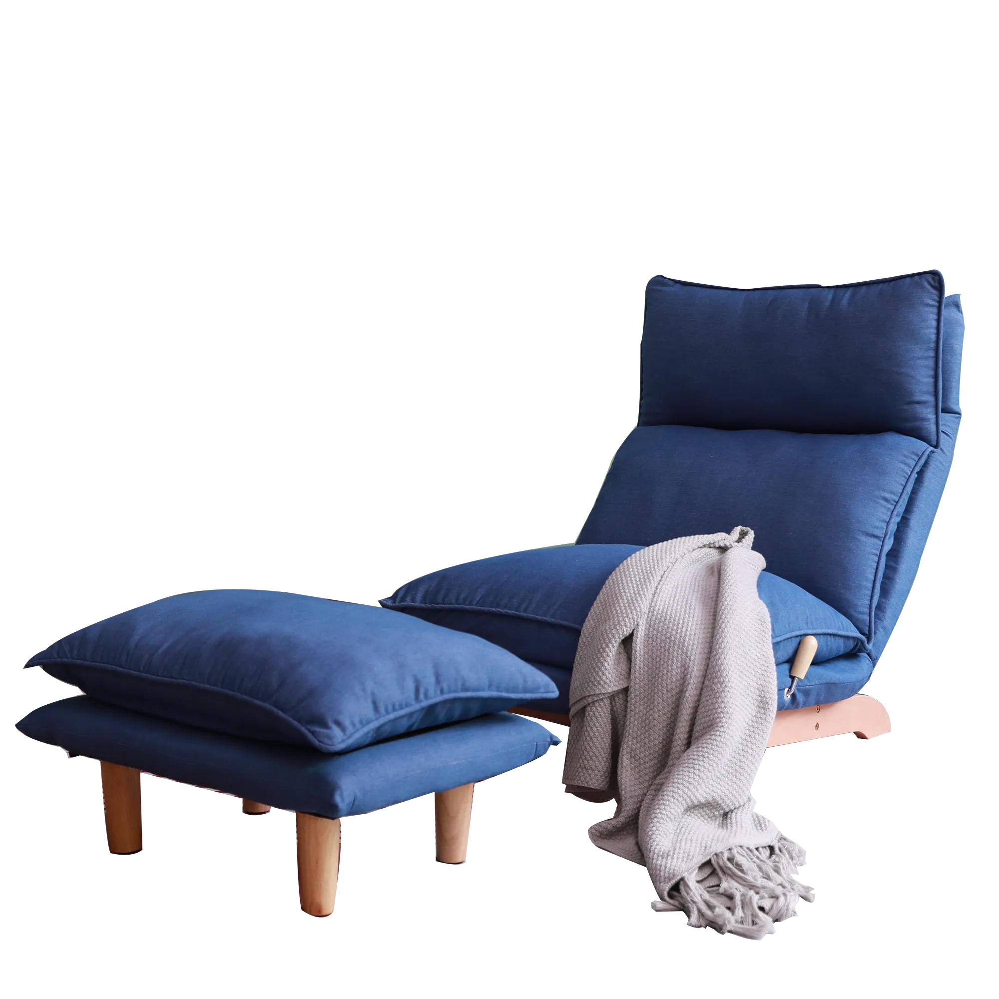 Lazy Sofa Reclining Chair - Dark Blue