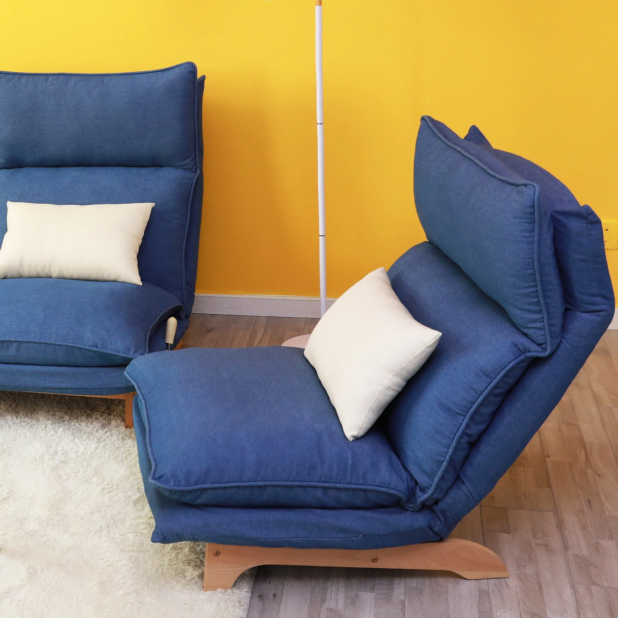Lazy Sofa Reclining Chair - Dark Blue