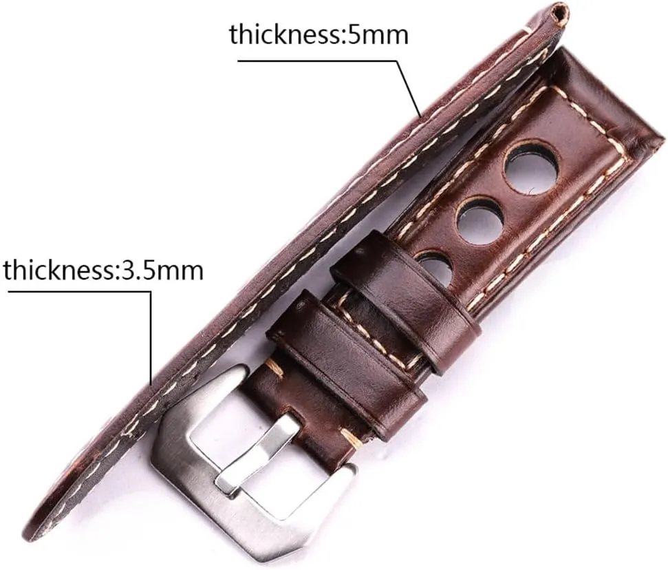 Leather Watch Strap Bracelet Vintage 20mm 22mm 24mm Watch Strap Women Men Fashion Watch StrapLeather Strap With Pin Buckle