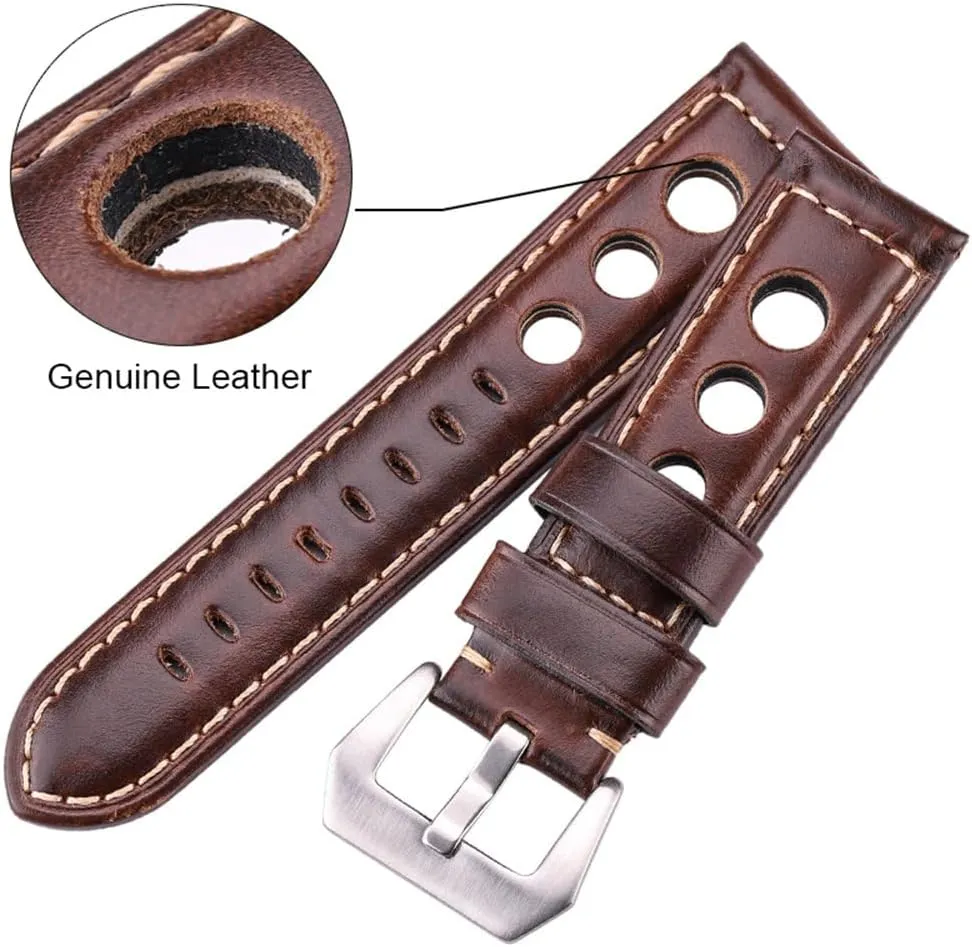 Leather Watch Strap Bracelet Vintage 20mm 22mm 24mm Watch Strap Women Men Fashion Watch StrapLeather Strap With Pin Buckle
