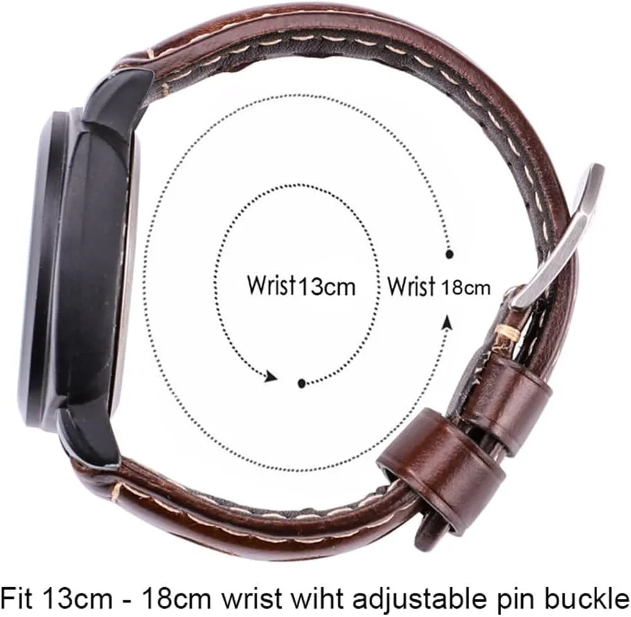 Leather Watch Strap Bracelet Vintage 20mm 22mm 24mm Watch Strap Women Men Fashion Watch StrapLeather Strap With Pin Buckle