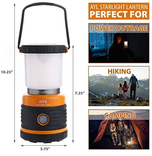 LED Camping Lantern Rechargeable,1800LM, 4 Light Modes, 4400mAh Power Bank
