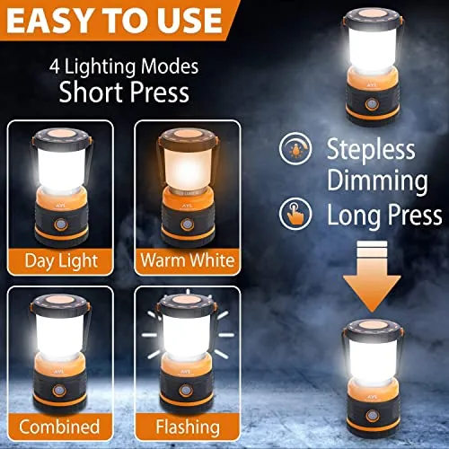 LED Camping Lantern Rechargeable,1800LM, 4 Light Modes, 4400mAh Power Bank